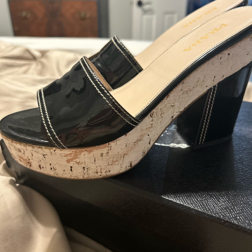Prada Black and Cream Women's Platform Heels- Make an Offer!
